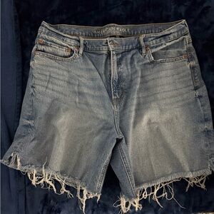 American Eagle Outfitters Light Blue Frayed Denim Shorts